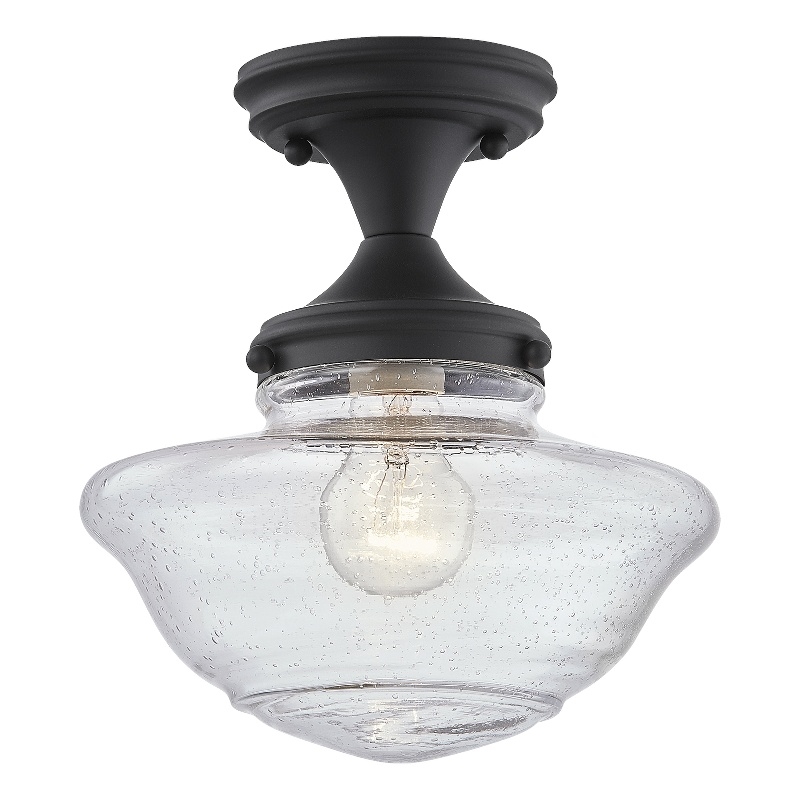 Home Square Metal Ceiling Light in Matte Black Finish - Set of 2