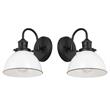 Home Square Stainless Steel Wall Light in Matte Black - Set of 2