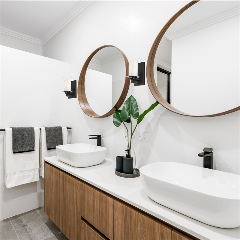 Home Square Stainless Steel Wall Sconce in Rustic Bronze - Set of 2