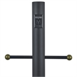 Home Square Stainless Steel Lamp Post with Outlet in Black - Set of 2