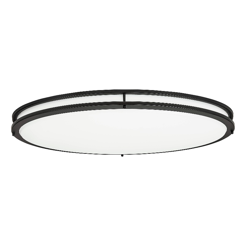 Home Square Metal LED Ceiling Light in Matte Black - Set of 2