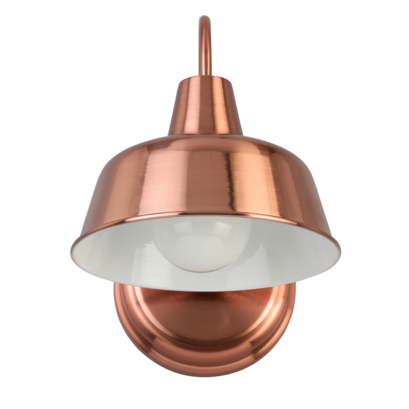 Home Square Stainless Steel Wall Light in Painted Copper - Set of 2
