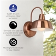 Home Square Stainless Steel Wall Light in Painted Copper - Set of 2