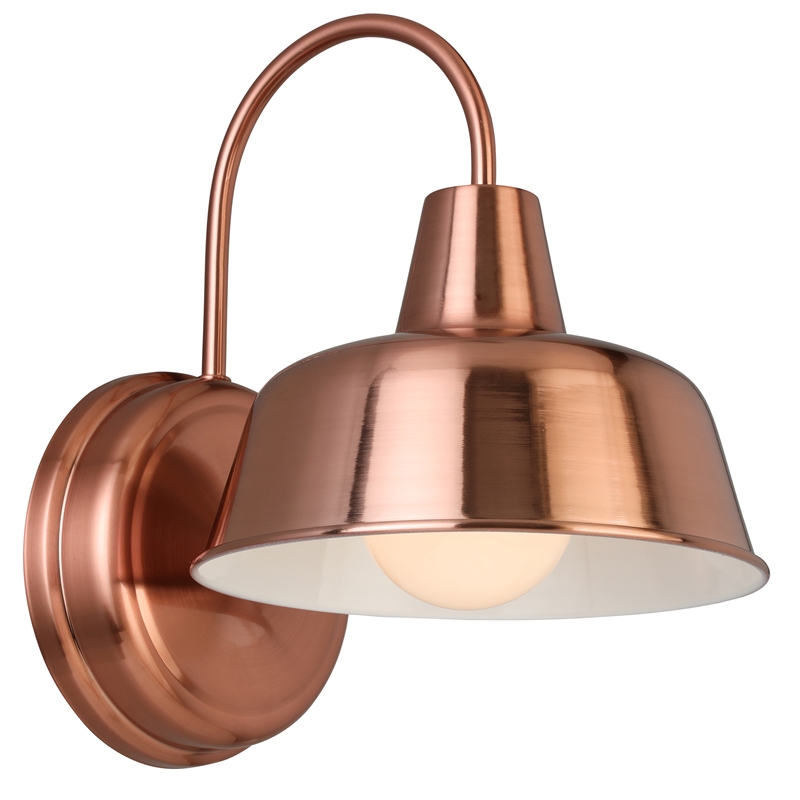 Home Square Stainless Steel Wall Light in Painted Copper - Set of 2