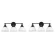 Home Square 3 Light Steel Vanity Light in Matte Black - Set of 2