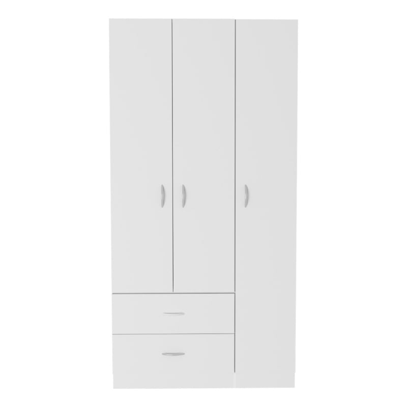 Home Square 2-Piece Set with Engineered Wood Nightstand & Armoires in White