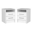 Home Square Engineered Wood Nightstand in White Finish - Set of 2