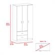 Home Square 3-Piece Set with Armoire & Nightstand & Dresser in White