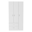Home Square 2-Piece Set with 3 Door Armoire and Dresser in White