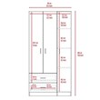 Home Square 2-Piece Set with 3 Door Armoire and Dresser in White