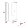 Home Square 2-Piece Set with 3 Door Armoire and Dresser in White