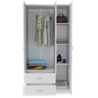 Home Square 2-Piece Set with Engineered Wood Armoire and Nightstand in White