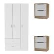 Home Square 3-Piece Set with Armoire & 2 Nightstands in Multi Color
