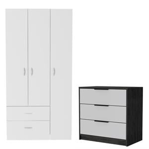 home square 2-piece set with 3 door armoire & 3 drawer dresser