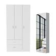 Home Square 2-Piece Set with 3 Door Armoire & Wall Mounted Shoe Rack