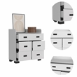 Home Square 2-Piece Set with 3 Door Armoire & Dresser in White