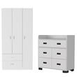 Home Square 2-Piece Set with 3 Door Armoire & Dresser in White