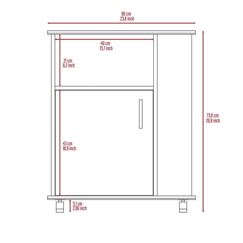 Home Square 2-Piece Set with Kitchen Service Cart & Kitchen Pantry