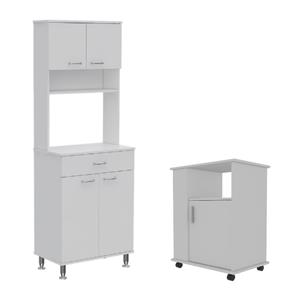 Home Square 2-Piece Set with Kitchen Service Cart & Kitchen Pantry