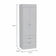 Home Square 3-Piece Set with 2 Nightstands and 2 Door Armoire in White