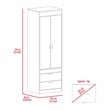 Home Square 3-Piece Set with 2 Nightstands and 2 Door Armoire in White