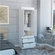 Home Square 3-Piece Set with 2 Nightstands and 2 Door Armoire in White