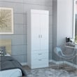 Home Square 3-Piece Set with 2 Nightstands and 2 Door Armoire in White