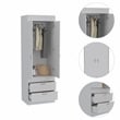 Home Square 3-Piece Set with 2 Nightstands and 2 Door Armoire in White