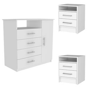 Home Square 3-Piece Set with 2 Nightstands and Four Drawer Dresser
