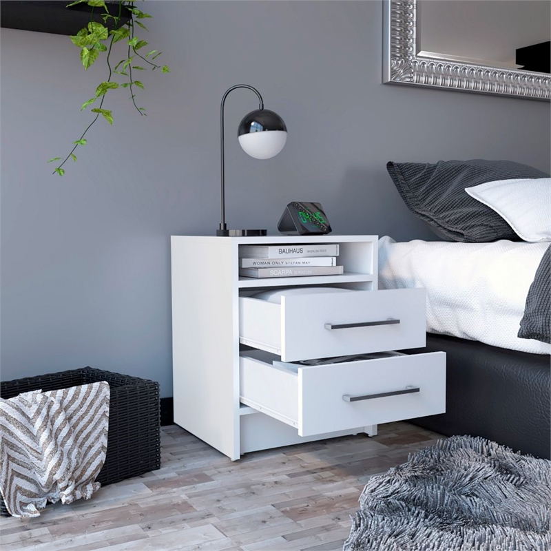 Home Square 2-Piece Set with Engineered Wood Nightstand and 5 Drawer Dresser