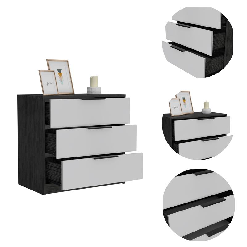 Home Square 2-Piece Set with Engineered Wood Nightstand and 3 Drawer Dresser