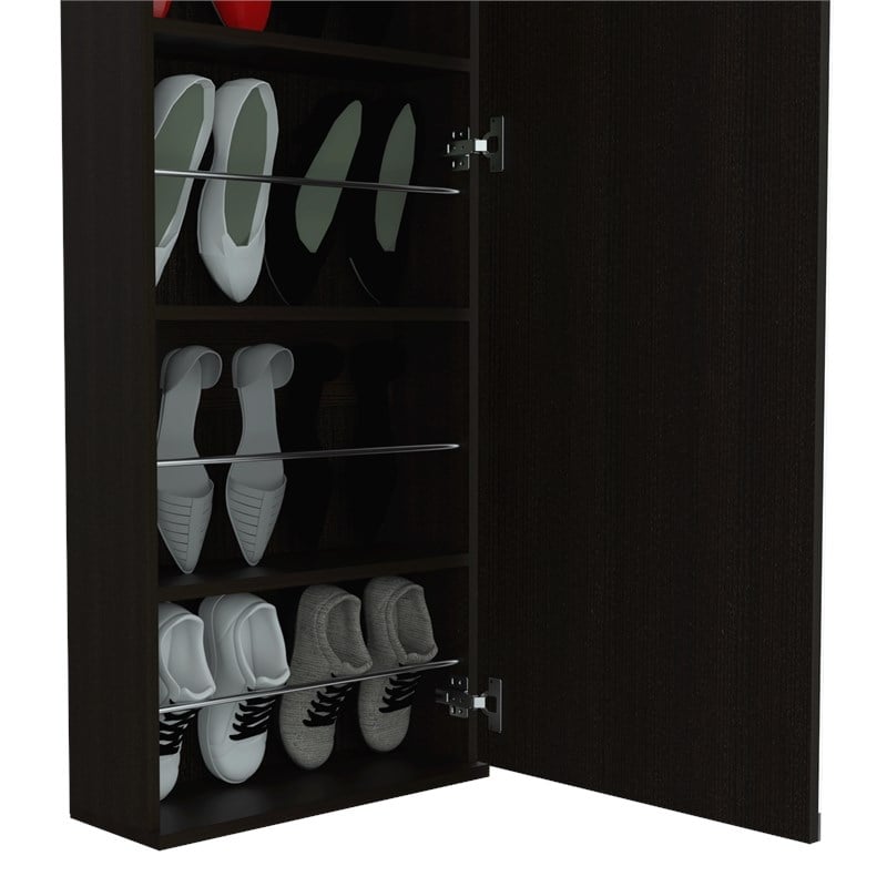 Home Square 3-Piece Set with Mounted Shoe Rack and 2 Nightstands