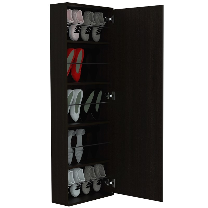 Home Square 3-Piece Set with Mounted Shoe Rack and 2 Nightstands