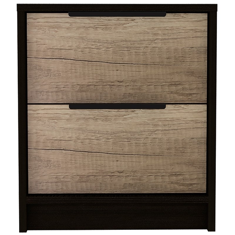 Home Square 3-Piece Set with Mounted Shoe Rack and 2 Nightstands