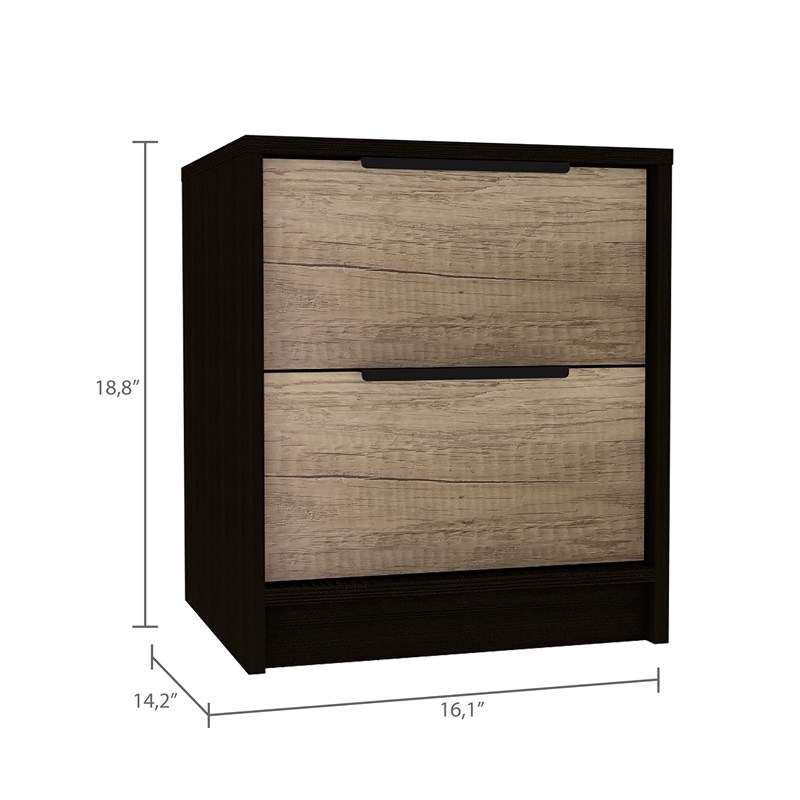 Home Square 3-Piece Set with Mounted Shoe Rack and 2 Nightstands