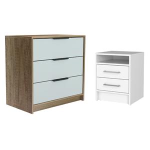 Home Square 2-Piece Set with 3 Drawer Engineered Wood Dresser and Nightstand