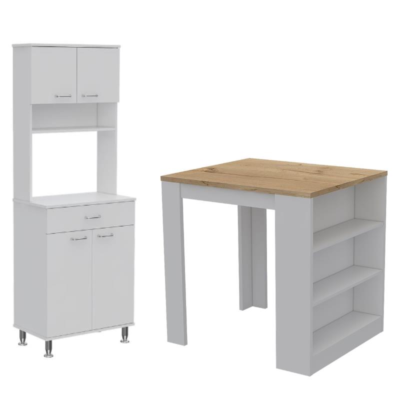 Home Square 2-Piece Set with Kitchen Island and Kitchen Pantry