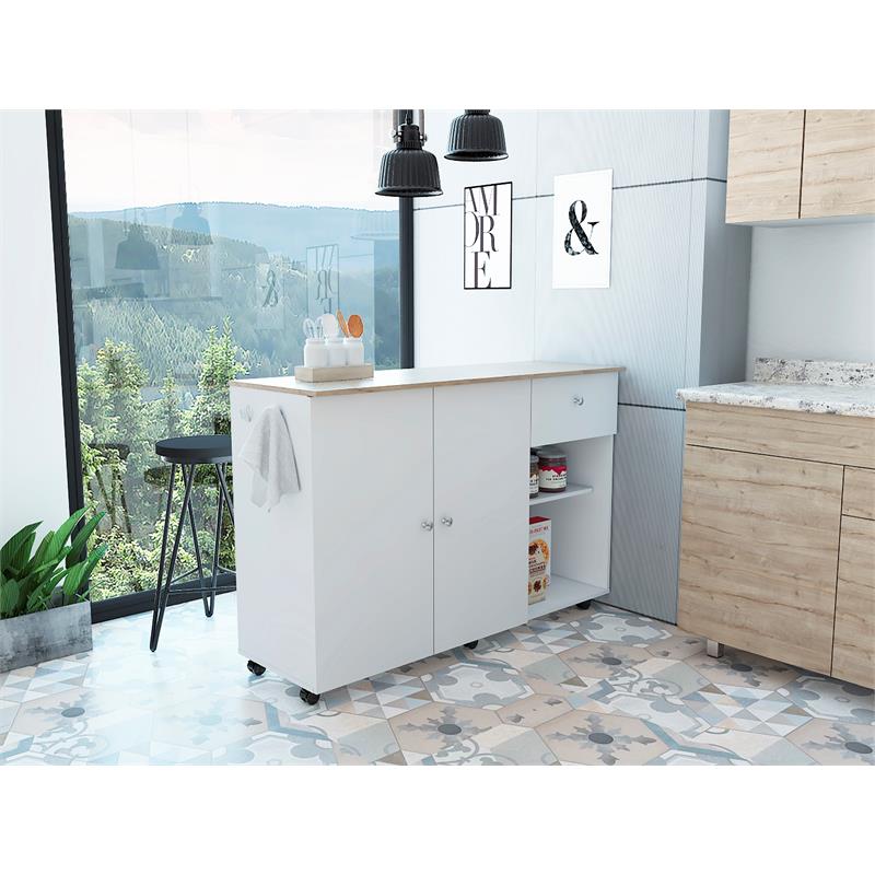 Home Square 2-Piece Set with Two Door Kitchen Cart & Kitchen Pantry