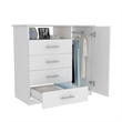 Home Square 2-Piece Set with Wood Four Drawer Dresser & Wall Mounted Shoe Rack