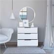 Home Square 3-Piece Set with 3 Drawer Dresser & 2 Nightstands in White