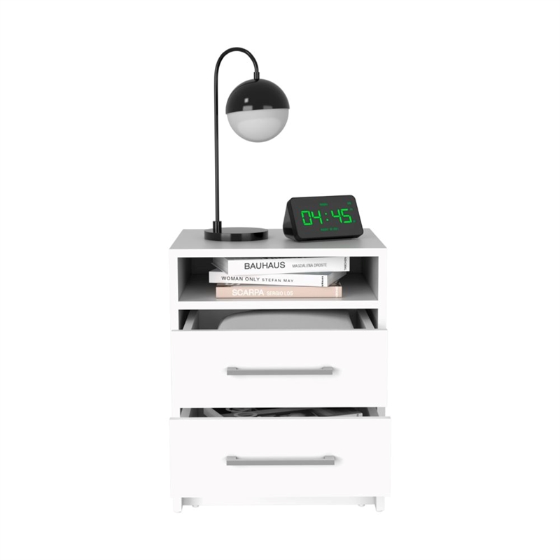 Home Square 3-Piece Set with 3 Drawer Dresser & 2 Nightstands in White