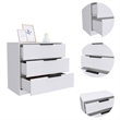 Home Square 3-Piece Set with 3 Drawer Dresser & 2 Nightstands in White