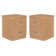 Home Square Faux Wood 2 Drawer Nightstand in Beech - Set of 2