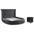 Home Square 2-Piece Set with 2 Drawer Nightstand and Storage Queen Bed in Black