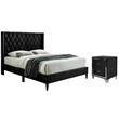 Home Square 2-Piece Set with Nightstand and Queen Platform Bed in Black
