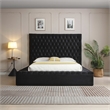 Home Square 2-Piece Set with Nightstand and Platform Queen Bed in Black
