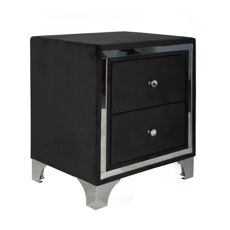 Home Square 2-Piece Set with Nightstand and Platform Queen Bed in Gray