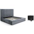 Home Square 2-Piece Set with Nightstand and Platform Queen Bed in Gray
