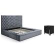 Home Square 2-Piece Set with Nightstand and Platform King Bed in Gray