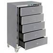 Home Square 3-Piece Set with 5 Drawer Chest & Dresser & Full Size Bed in Gray